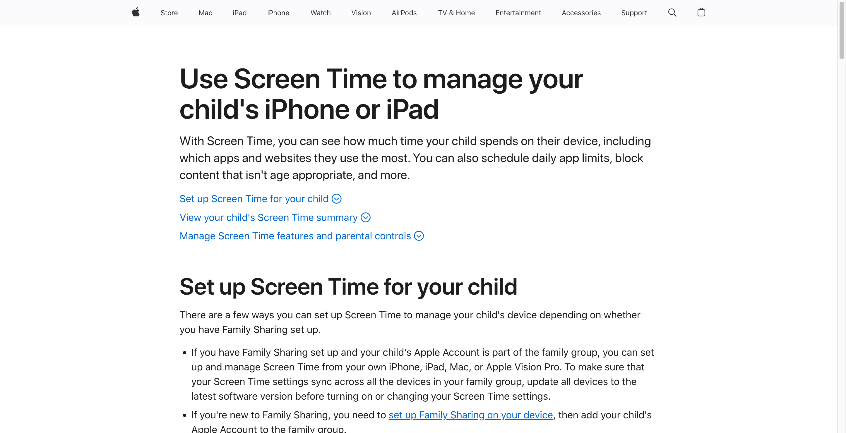 Apple Screen Time interface